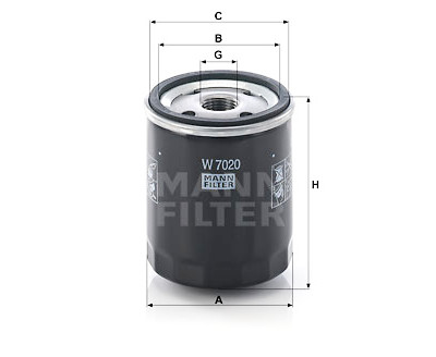 Filtre à huile MANN-FILTER W 7020