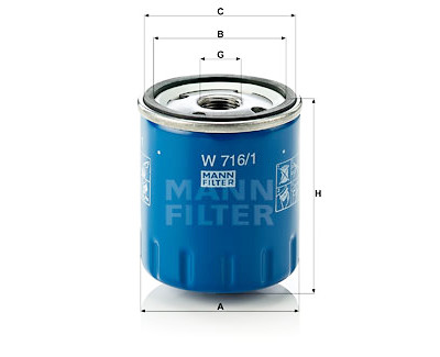 Filtre à huile MANN-FILTER W 716/1
