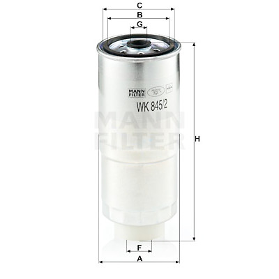Filtre à carburant MANN-FILTER WK 845/2