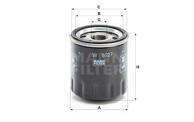 Filtre à huile MANN-FILTER W 8027