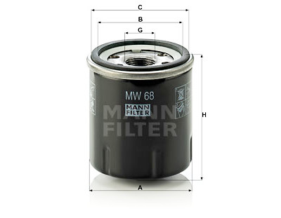 Filtre à huile MANN-FILTER MW 68