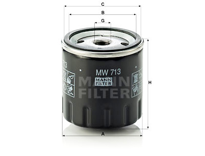 Filtre à huile MANN-FILTER MW 713