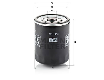 Filtre à huile MANN-FILTER W 1140/5