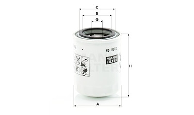 Filtre à huile MANN-FILTER WD 8002