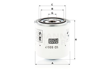 Filtre à huile MANN-FILTER WD 920/7