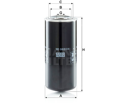 Filtre à huile MANN-FILTER WD 962/24