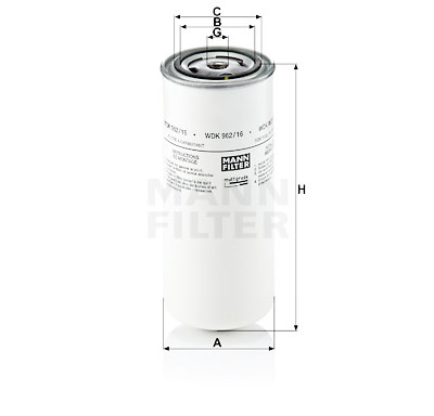 Filtre à carburant MANN-FILTER WDK 962/16