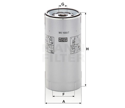 Filtre à carburant MANN-FILTER WK 1080/7 x