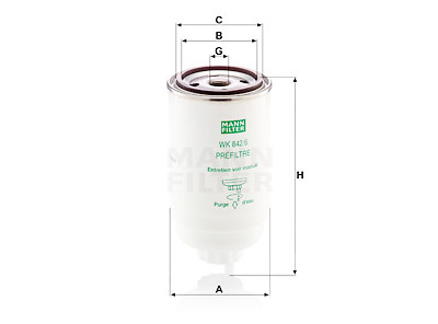 Filtre à carburant MANN-FILTER WK 842/6