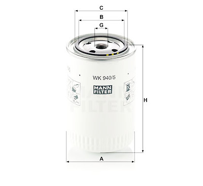Filtre à carburant MANN-FILTER WK 940/5