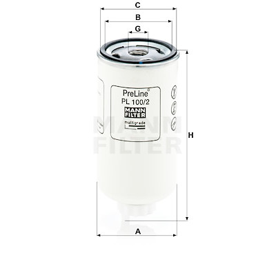 Filtre à carburant MANN-FILTER PL 100/2