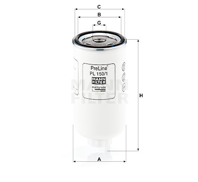 Filtre à carburant MANN-FILTER PL 150/1