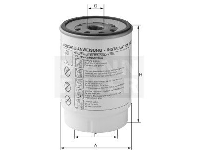 Filtre à carburant MANN-FILTER PL 600