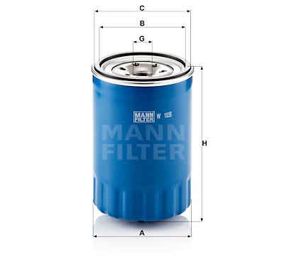 Filtre à huile MANN-FILTER W 1035