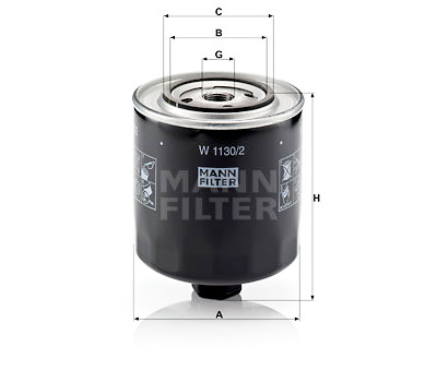 Filtre à huile MANN-FILTER W 1130/2