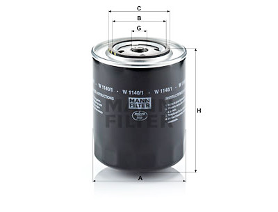 Filtre à huile MANN-FILTER W 1140/1