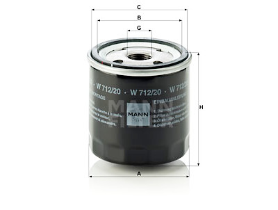 Filtre à huile MANN-FILTER W 712/20