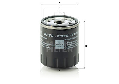 Filtre à huile MANN-FILTER W 712/42