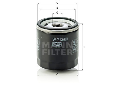 Filtre à huile MANN-FILTER W 712/83