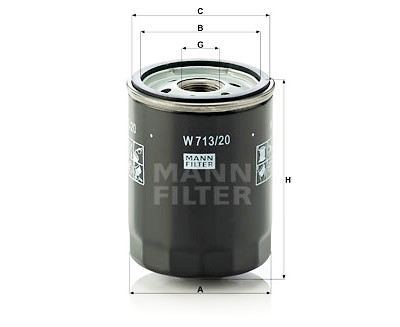 Filtre à huile MANN-FILTER W 713/20