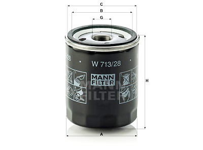 Filtre à huile MANN-FILTER W 713/28