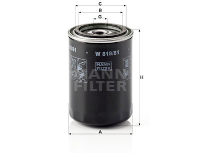 Filtre à huile MANN-FILTER W 818/81