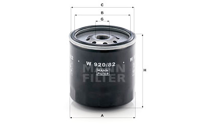 Filtre à huile MANN-FILTER W 920/82
