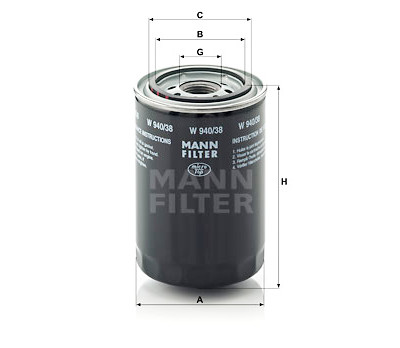 Filtre à huile MANN-FILTER W 940/38