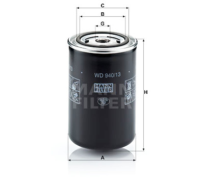 Filtre à huile MANN-FILTER WD 940/13