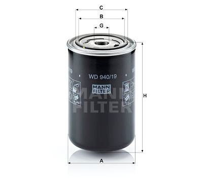 Filtre à huile MANN-FILTER WD 940/19