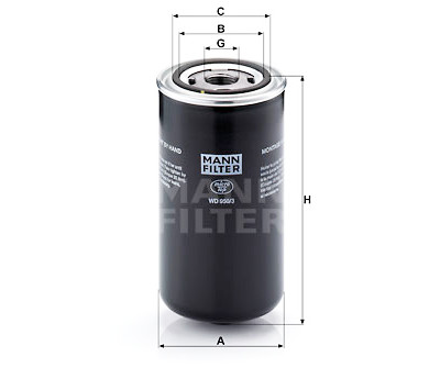 Filtre hydraulique, transmission automatique MANN-FILTER WD 950/3