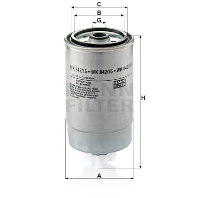 Filtre à carburant MANN-FILTER WK 842/15