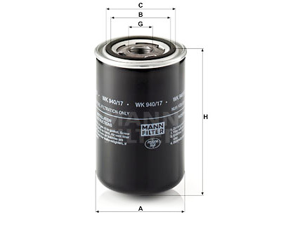Filtre à carburant MANN-FILTER WK 940/17