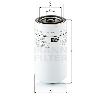 Filtre à carburant MANN-FILTER WK 952/3