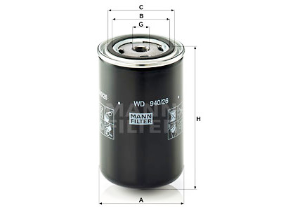 Filtre à huile MANN-FILTER WD 940/26