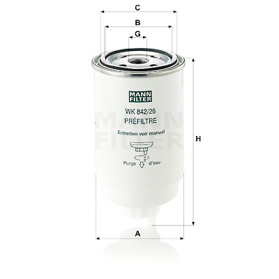 Filtre à carburant MANN-FILTER WK 842/26