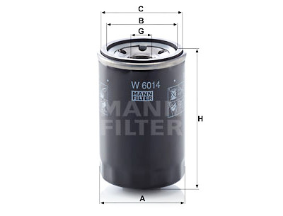 Filtre à huile MANN-FILTER W 6014