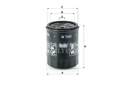 Filtre à huile MANN-FILTER W 7040