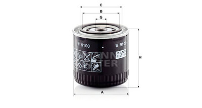 Filtre à huile MANN-FILTER W 9100