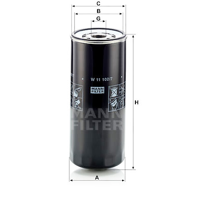 Filtre à huile MANN-FILTER W 11 102/7