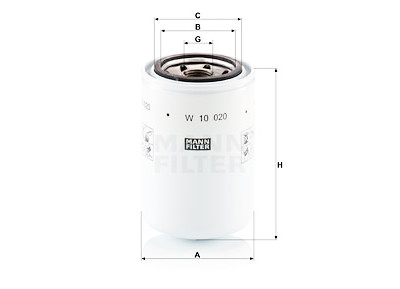 Filtre à huile MANN-FILTER W 10 020