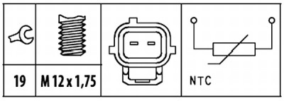 Capteur de température du liquide de refroidissement HELLA 6PT 009 309-411