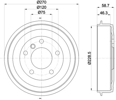 Jeu de tambours de frein HELLA 8DT 355 300-021