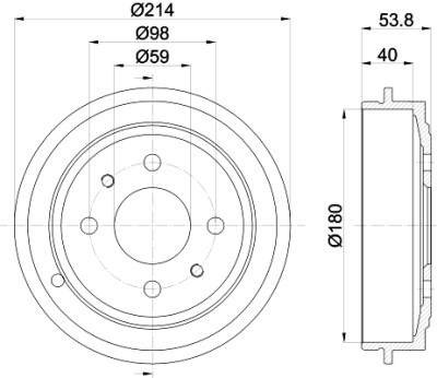 Jeu de tambours de frein HELLA 8DT 355 300-081