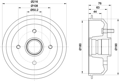 Jeu de tambours de frein HELLA 8DT 355 300-161