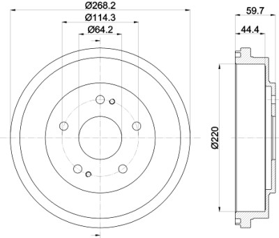 Jeu de tambours de frein HELLA 8DT 355 300-291