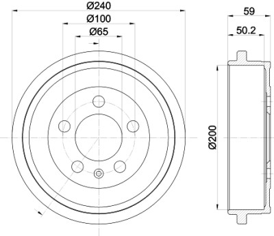 Jeu de tambours de frein HELLA 8DT 355 300-371