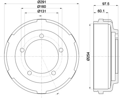 Jeu de tambours de frein HELLA 8DT 355 300-461
