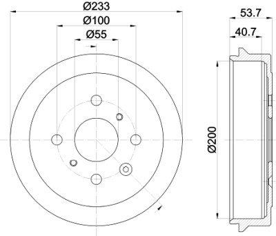 Jeu de tambours de frein HELLA 8DT 355 300-581