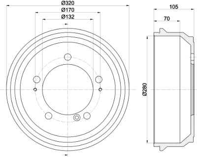 Tambour de frein HELLA 8DT 355 300-631